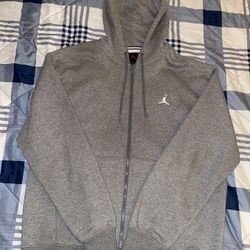 Gray Jordan Brooklyn Fleece Full Zip Up Hoodie