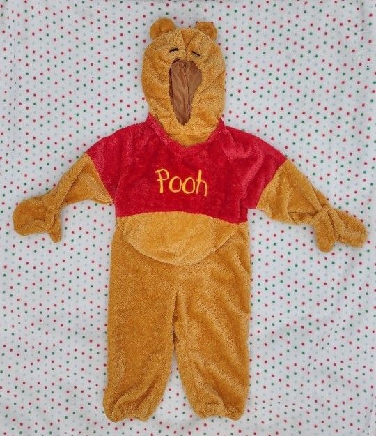 DISNEY STORE Winnie the Pooh Halloween Fuzzy Plush Full Body Child Costume XXS