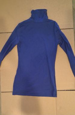 Blue Turtleneck Long Sleeve Top | Size S