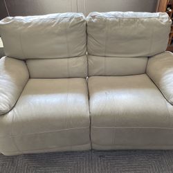 Leather Power Reclining Sofa and Loveseat