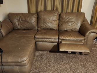Leather Sofa With Chaise Lounge And Recliner