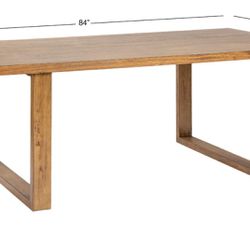 World Market U Base Dining Table, 4x Chairs and Bench