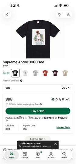 Supreme Andre 3000 Tee-Large