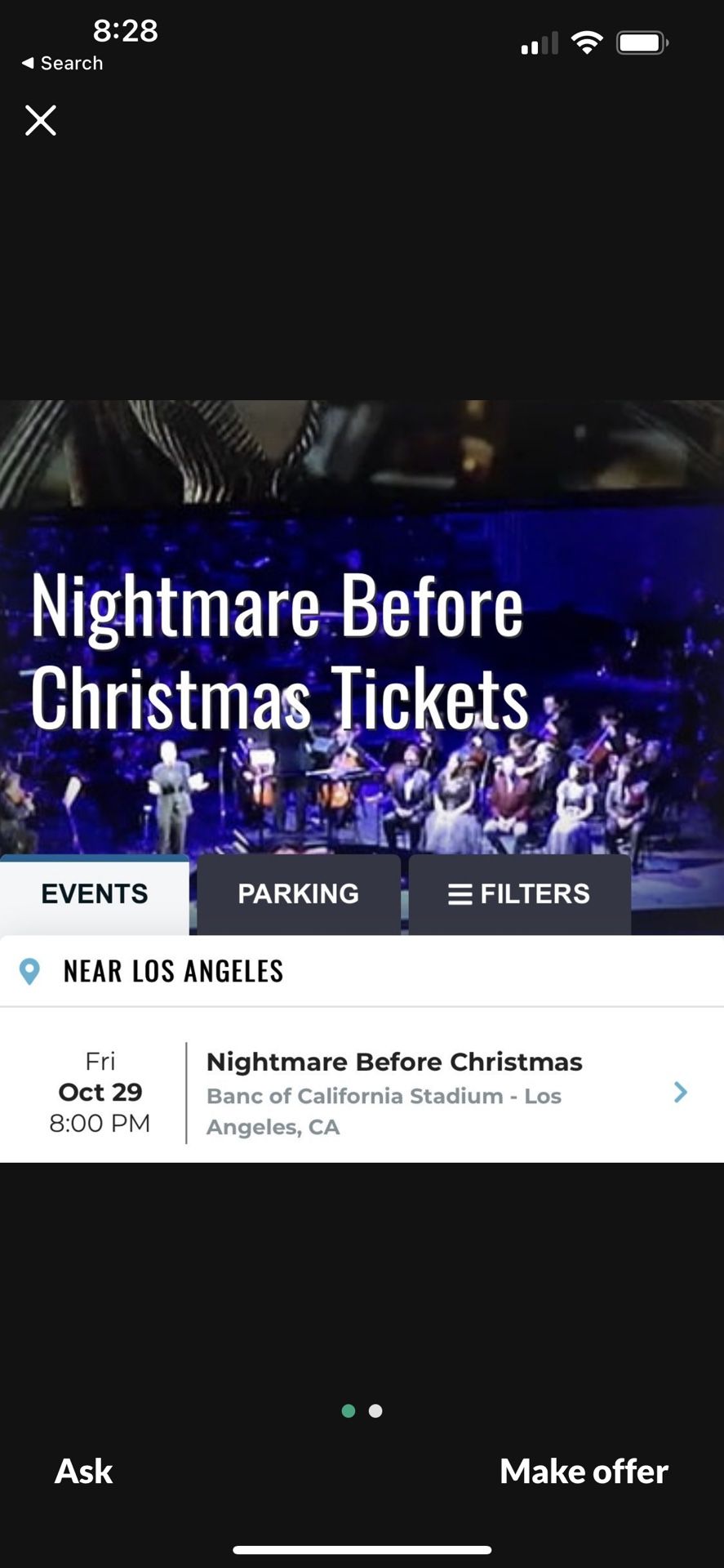 Nightmare Before Christmas Tickets Live Event 10/29/21