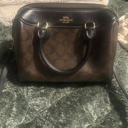 RARE Coach F32203 Mini Bennett Satchel Handbag In Signature Canvas Classic