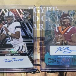 Really Nice Zion Turner #2/2 & Kyron Drones #6/7 Cards NM/ Better