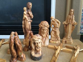 Hand Carved Olive Wood Religious Statues
