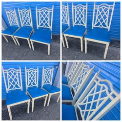 Faux Bamboo Set Of 4 ChippenDale Chairs
Pressed wood faux  4