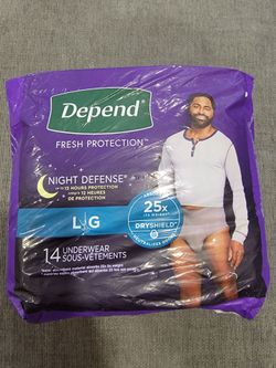 Depend Night Defense Underwear Large 14 Count
