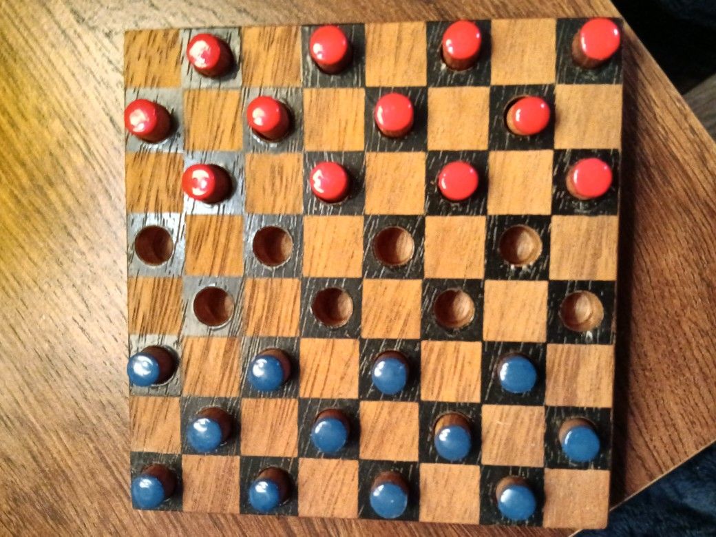 Wooden English Checkers Game