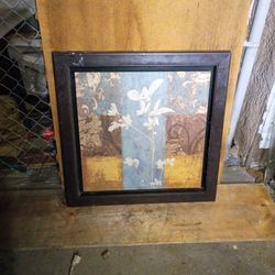 Framed Floral Wall Art – Modern Neutral Decor (Square