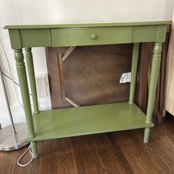Green Side Table with Drawer