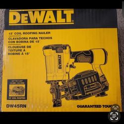 DEWALT DW45RN 15 Degree Coil Roofing Nailer  . New IN BOX