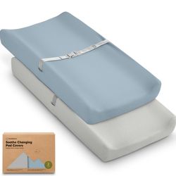 Xx 2-Pack Organic Changing Pad Covers Neutral - 100% Cotton Changing Table Pad Cover