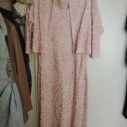 2xl Vintage Caledonia Powder Pink Dress And Jacket