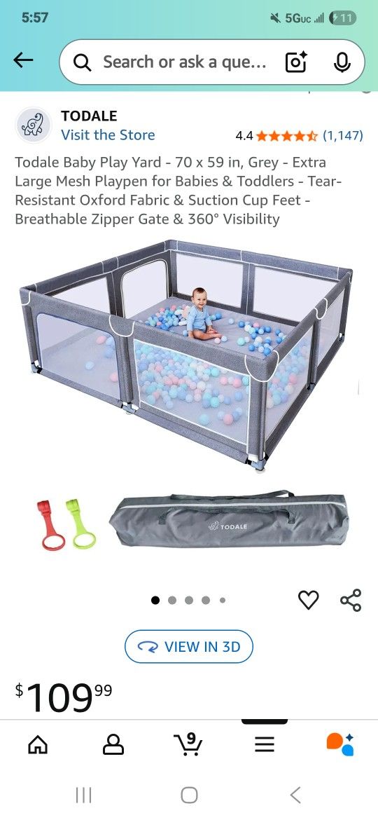 Todale Baby Play Yard - 70 x 59