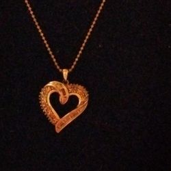 Diamond Heart Pendant in Sterling Silver