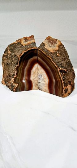Handsome 10 Pounds Natural Polished Agate Bookends