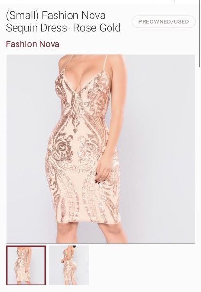 Fashion nova sequin dress, Rose Gold