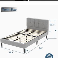Twin Bed — Headboard and Frame
