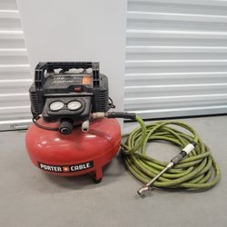 Porter-Cable 150 PSI 6 Gallon Portable Electric Air Compressor With Diablo Hose