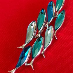 signed swarovski crystal swan brooch pin