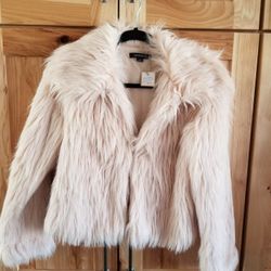 Misses Pink Faux Fur Jacket-Large