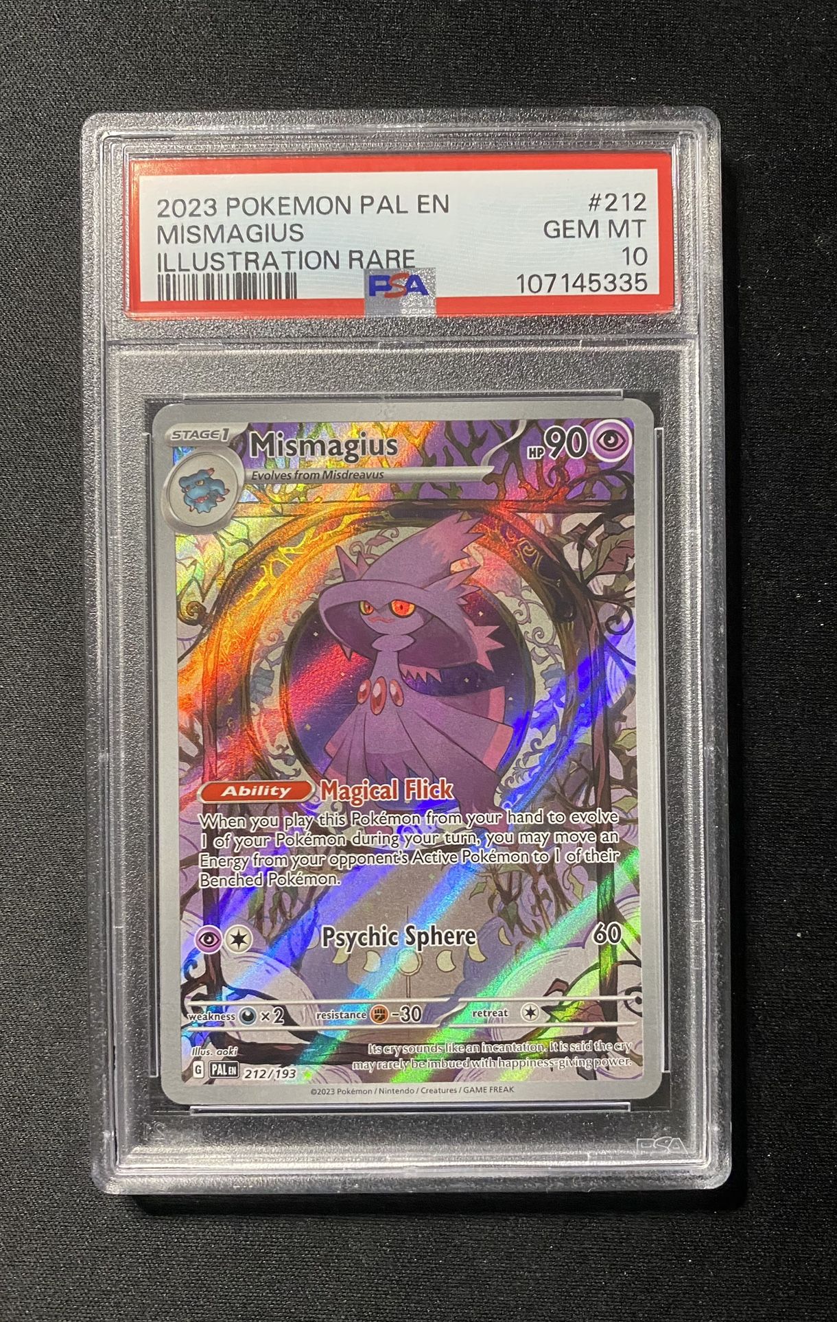 2023 Pokemon Pal En-Paldea Evolved Mismagius #212 PSA 10 GEM MINT