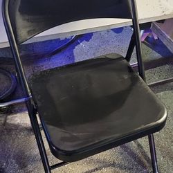 Silla Plegable de Metal, Color Negro 