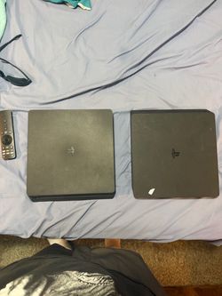 Two PlayStation 4 Slim Consoles with one remote