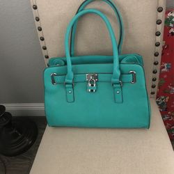 Teal purse with shoulder strap