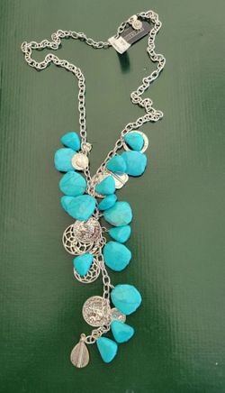 Beautiful Faux Turquoise ans Silver Necklace from Lord and Taylor NEW