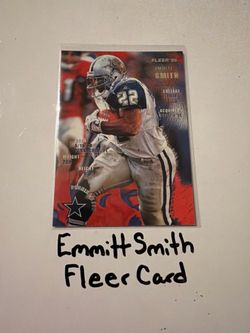 Emmitt Smith Dallas Cowboys Hall of Fame QB Fleer Card.