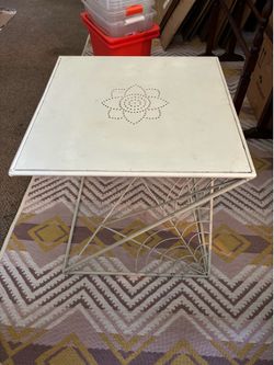 White Metal Side Table