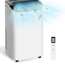 14,000 BTU Portable Air Conditioner Cools Up To 700 Sq.Ft, 3-IN-1 Quiet Portable AC Unit With Remote Control & Installation Kits For Large Room, Campe