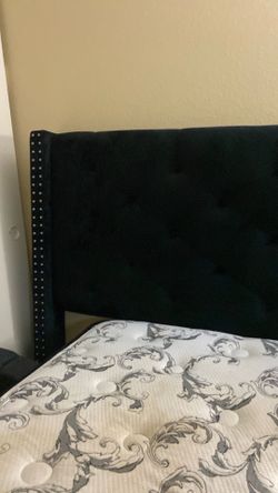 Navy Velvet Headboard King Size