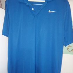 Nike Dri Fit Polo Shirt Mens Size Large Royal Blue Colorway
