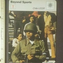 1977 Sportscaster Chile-USSR Nyet Prison Stadium Santiago Soccer World Cup Photo Large Over-sized Card HTF Collectible Vintage Italy