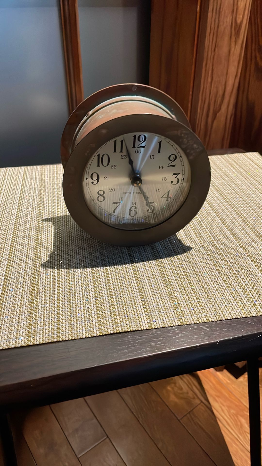 Vintage/antique Brass Ship Seth Thomas Clock Battery Operated Work Good