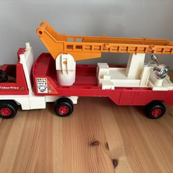 Vintage Fisher Price Large Fire Truck Rescue Engine 