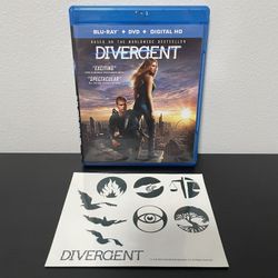 Divergent Blu-Ray DVD 2 Disc Combo w/ Temporary Tattoo Set Shailene Woodley 2014