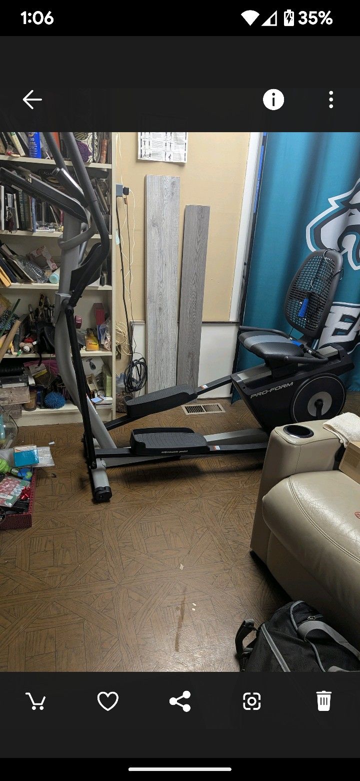 ProForm recumbent seated elliptical machine