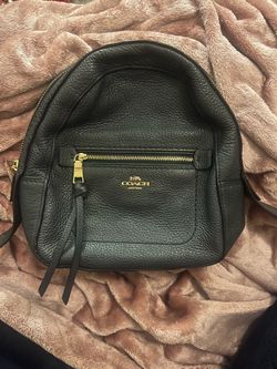 Coach Black Pebbled Leather Mini Backpack