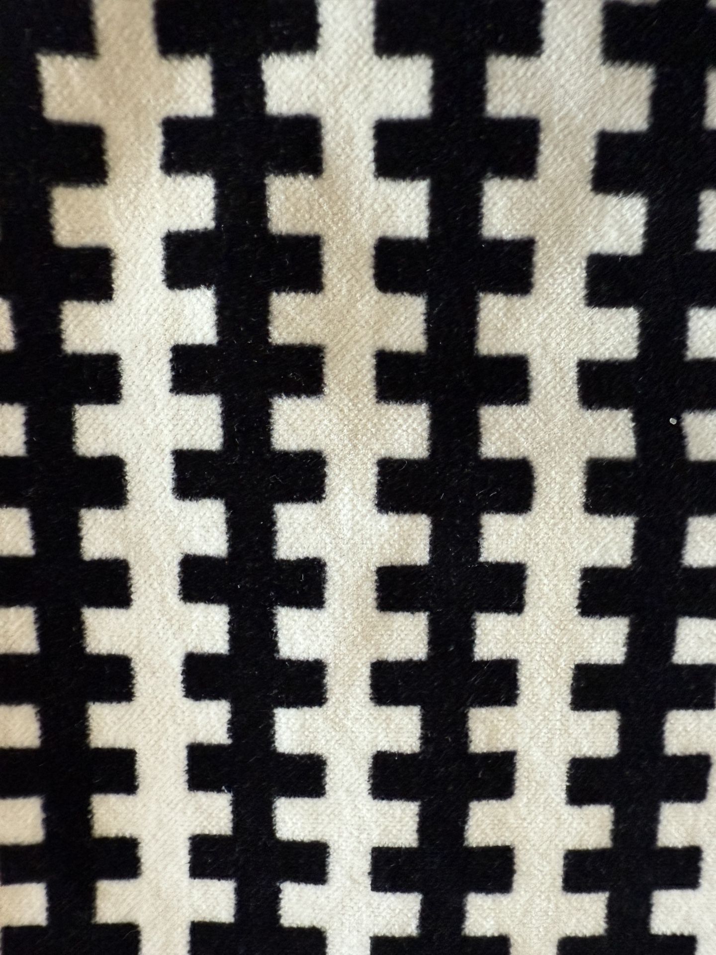 IKEA Stockholm Black White Geometric Pillow Cover Sham Cotton Velvet 20 X20 EC