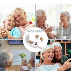  Hearing Aids for Seniors, Rechargeable Hearing Aid with Noise Cancelling for Adults, Invisible Hearing Amplifiers with Charging Box, Easy to Carry