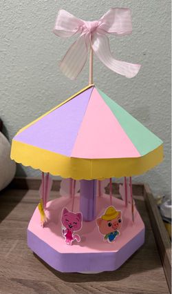 Handmade Plim Plim Paper Carousel Party Centerpiece