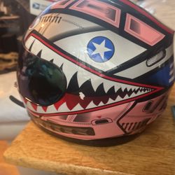 Motorcycle helmets, adult, and children sizes in pictures delivered to your house