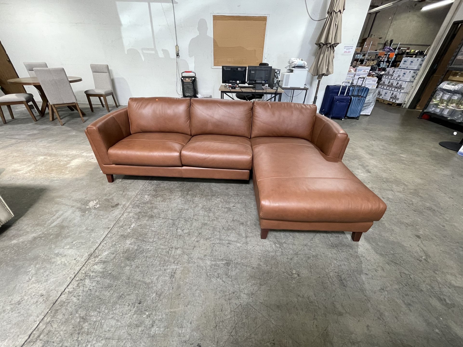 Costco Antilles Modern Luxury 100% Leather Sectional - Free Delivery