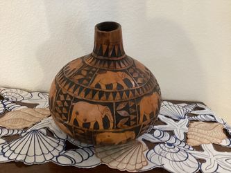 Vintage Hand-Carved East African Tribal Vessel
