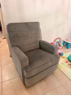 Grey velvet recliner